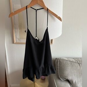 Abercrombie Black Babydoll  WhimsyGoth 90’s Fairy Y2K Camisole Top Size L